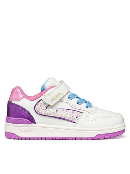 Geox Sneakersy J Washiba Girl J55HXA 054AJ C1Z8H M Biały. Białe buty sportowe dziewczęce Geox, bez wzorów, ze skóry, bez zapięcia. Za 229.99 zł.