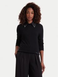 Liu Jo Sweter WF6452 MA16R Czarny Regular Fit. Czarne swetry damskie Liu Jo, l, bez wzorów, z wiskozy, bez kołnierzyka, bez ramiączek, bez kaptura. Za 649.99 zł.