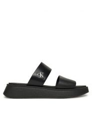 Calvin Klein Jeans Klapki Sandal Slide Double Strap YW0YW01694 Czarny. Czarne klapki damskie Calvin Klein Jeans, bez wzorów, z jeansu, bez obcasa. Za 219.99 zł.
