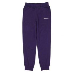 Męskie Spodnie Do Biegania Z Prążkowanymi Mankietami. Fioletowe spodnie sportowe męskie Champion, m, bez wzorów, prążkowane, do biegania. Za 245.99 zł.