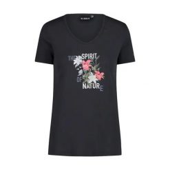 T-shirt z tkaniny technicznej damski CMP. Czarne t-shirty damskie CMP, s, bez wzorów, z tkaniny, bez kołnierzyka. Za 163.50 zł.