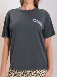 Bawełniana koszulka z napisem - szary. Szare t-shirty damskie Sinsay, l, bez wzorów, z bawełny, bez kołnierzyka. W wyprzedaży za 22.99 zł.
