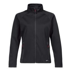 Damska kurtka wodoodporna Musto Essential Softshell. Czarne kurtki sportowe damskie Musto, bez wzorów, z softshellu, bez kaptura. Za 636.50 zł.