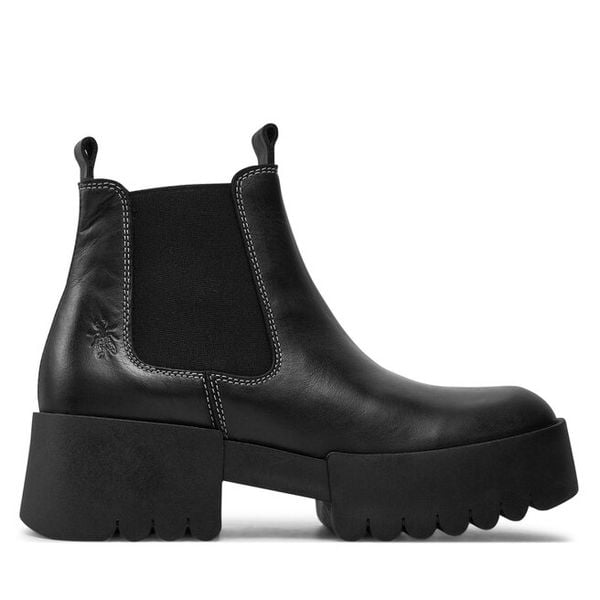 Sztyblety Fly London. Czarne botki damskie Fly London, bez obcasa, na płaskiej podeszwie, bez zapięcia. Za 579.99 zł.