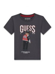 Guess T-Shirt N6RI05 K8HM4 Szary Regular Fit. Szare t-shirty dla chłopców Guess, z aplikacjami, z bawełny, bez ramiączek. Za 99.99 zł.