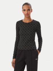 Guess Bluzka V6BP15 K7234 Szary ciemny Slim Fit. Szare bluzki damskie Guess, m, z aplikacjami, z syntetyku, bez kołnierzyka, bez ramiączek. Za 214.99 zł.