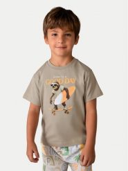 Mayoral T-Shirt 3064 Beżowy Regular Fit. Brązowe t-shirty dla chłopców Mayoral, bez wzorów, z bawełny, bez ramiączek. Za 79.99 zł.