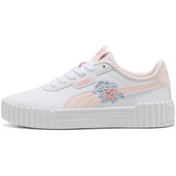 Buty sportowe damskie Puma Carina 3.0 Floral Jr. Białe obuwie sportowe damskie Puma, bez wzorów, z materiału. Za 290.00 zł.