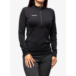 Bluza damska bez kaptura Mammut Aenergy ML Half Zip Pull. Czarne bluzy damskie Mammut, xs, bez wzorów, bez kaptura, narciarskie. Za 489.85 zł.