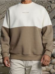 Bluza crewneck z bawełną - brązowy. Brązowe bluzy męskie Sinsay, l, bez wzorów, z bawełny, bez kaptura. Za 49.99 zł.