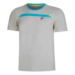Koszulka tenisowa Fila Asher. Szare koszulki sportowe męskie Fila, m, bez wzorów, z materiału, bez kołnierzyka, bez ramiączek, tenisowe. Za 109.00 zł.