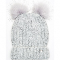 Czapka z dwoma pomponami - Jasny szary. Szare czapki i kapelusze damskie Cropp. Za 34.99 zł.