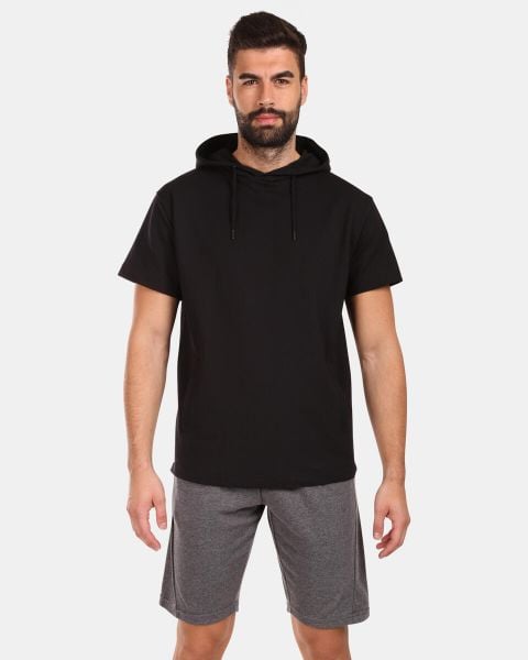 Męska bluza z krótkim rękawem Kilpi DIAN-M. Czarne bluzy męskie Kilpi, l, bez wzorów, z bawełny, bez kaptura. Za 292.95 zł.