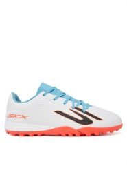Skechers Buty do piłki nożnej Jr Youth Tf 252164L WTQP Biały. Białe buty sportowe chłopięce Skechers, bez wzorów, ze skóry, bez zapięcia, do piłki nożnej. Za 179.99 zł.