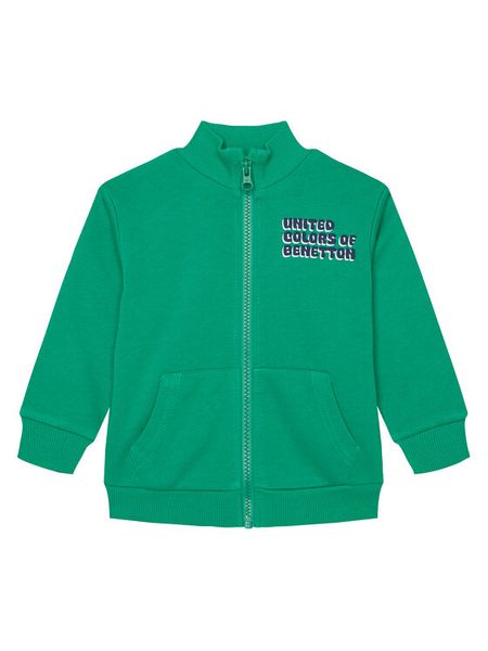 United Colors Of Benetton Bluza 3J70G503M Zielony Regular Fit. Zielone bluzy dla chłopców United Colors Of Benetton, bez wzorów, z bawełny, bez ramiączek, bez kaptura. Za 49.99 zł.