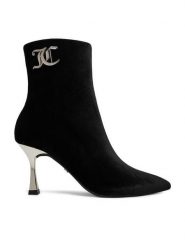 Juicy Couture Botki EO-R24SS94660 Czarny. Czarne botki damskie Juicy Couture, z materiału, bez obcasa, na szpilce, bez zapięcia. Za 269.99 zł.