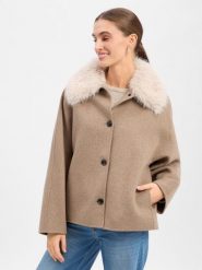Marie Lund sweter wełniany Kobiety brązowy, 40. Brązowe swetry damskie Marie Lund, bez wzorów, z wełny, bez kołnierzyka, bez ramiączek, bez kaptura. Za 799.95 zł.