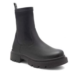 Botki Lasocki. Czarne botki damskie Lasocki, bez obcasa, na płaskiej podeszwie, bez zapięcia. Za 249.99 zł.