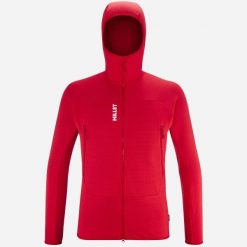 Bluza turystyczna męska Millet Fusion Grid Hoodie active fit POLARTEC Powergrid. Czerwone bluzy męskie Millet, m, bez wzorów, z tkaniny, bez kaptura. Za 770.00 zł.