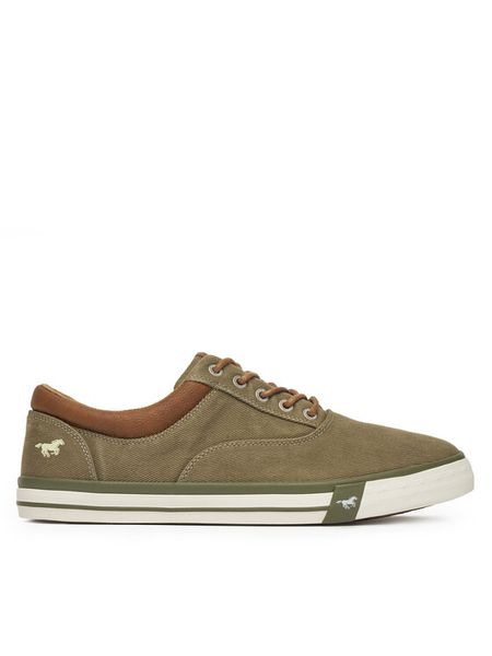 Mustang Tenisówki 4072-315 Beżowy. Brązowe trampki męskie Mustang, bez wzorów, z materiału, bez zapięcia. Za 229.99 zł.