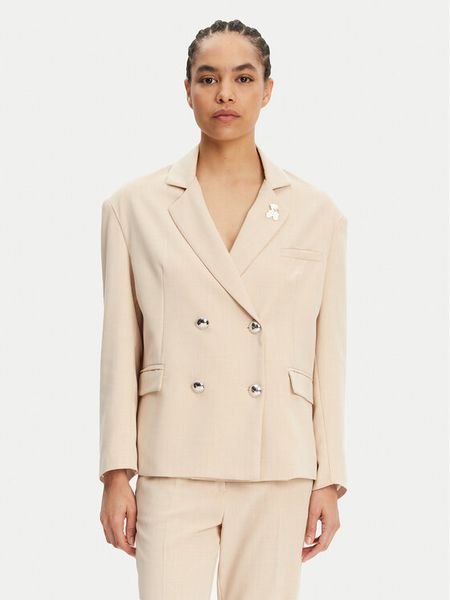 Maryley Marynarka 25EB288/21BE Beżowy Regular Fit. Brązowe żakiety damskie Maryley, xl, bez wzorów, z syntetyku. Za 339.99 zł.