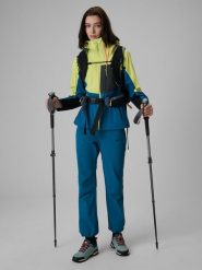 4F Spodnie trekkingowe szybkoschnące damskie - turkusowe XS. Niebieskie spodnie materiałowe damskie 4f, l, bez wzorów, z materiału, z podwyższonym stanem. Za 299.99 zł.