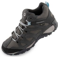 Merrell Alverstone Mid GTX damskie buty trekkingowe wodoodporne. Niebieskie trekkingi damskie Merrell, na jesień. Za 773.99 zł.