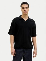 Jack & Jones Polo Varenna 12272578 Czarny Relaxed Fit. Czarne koszulki polo męskie Jack & Jones, m, bez wzorów, z bawełny, bez ramiączek. Za 67.99 zł.
