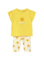 Mayoral Komplet t-shirt i legginsy 1751 Żółty Regular Fit. Żółte legginsy dla dziewczynek Mayoral, bez wzorów, z bawełny. Za 119.99 zł.