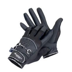 Rękawiczki do jazdy konnej damskie EQ.QUEEN Crete. Czarne rękawiczki damskie EQUESTRIAN QUEEN, bez wzorów, sportowe. Za 106.99 zł.