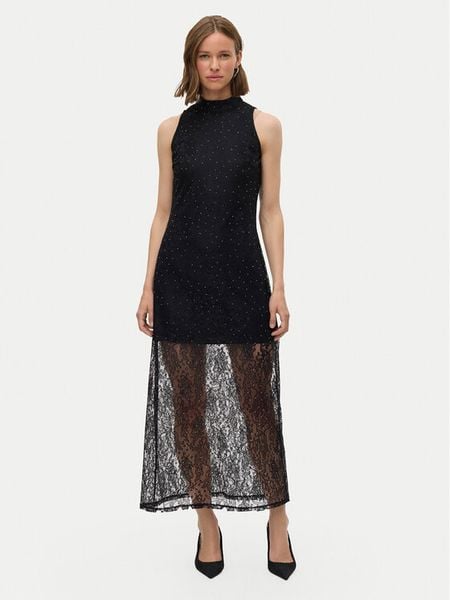 Vero Moda Sukienka wieczorowa Manja 10335406 Czarny Regular Fit. Czarne sukienki damskie Vero Moda, s, bez wzorów, z syntetyku, wizytowe, bez kołnierzyka, bez ramiączek. Za 269.99 zł.