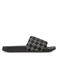 Klapki DKNY. Czarne klapki damskie DKNY, bez wzorów, bez obcasa. Za 149.99 zł.