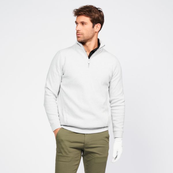 Sweter do golfa męski Inesis MW500. Szare kardigany męskie INESIS, m, bez wzorów, z bawełny. Za 159.99 zł.