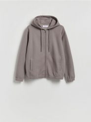 Rozpinana bluza z kapturem - brązowy. Brązowe bluzy męskie Reserved, l, bez wzorów, z bawełny, z kapturem. Za 139.99 zł.