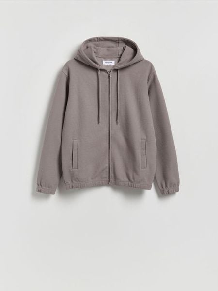 Rozpinana bluza z kapturem - brązowy. Brązowe bluzy męskie Reserved, l, bez wzorów, z bawełny, z kapturem. Za 139.99 zł.