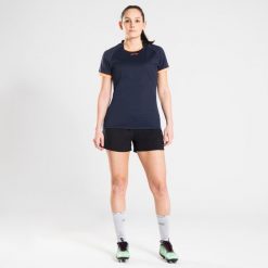 Spodenki do rugby damskie Offload R500. Czarne szorty sportowe damskie OFFLOAD, s, bez wzorów, z elastanu, sportowe, na fitness i siłownię. Za 59.99 zł.