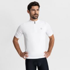 Koszulka rowerowa męska Rogelli Core z krótkim rękawem. Białe buty sportowe męskie Rogelli, bez zapięcia, rowerowe. W wyprzedaży za 124.00 zł.