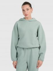 BLUZA DAMSKA DRESOWA 4F Z DZIANINY O SPLOCIE WAFLOWYM TSWSF1847 KOLOR ZIELONY. Zielone bluzy damskie 4f, l, bez wzorów, z dresówki, bez kaptura, do biegania. Za 179.99 zł.