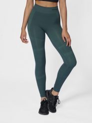Legginsy damskie Hummel hmlMT. Zielone legginsy damskie Hummel, s, bez wzorów, z materiału. Za 212.50 zł.