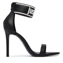Sandały Just Cavalli. Czarne sandały damskie Just Cavalli, bez wzorów, bez obcasa, na szpilce, bez zapięcia. Za 896.99 zł.