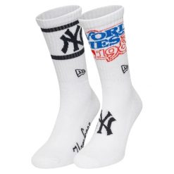 Skarpetki New York Yankees Crew. Białe skarpety damskie New Era, bez wzorów. Za 120.00 zł.