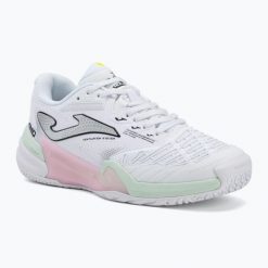 Buty do tenisa damskie Joma Roland Lady AC. Białe obuwie sportowe damskie Joma, bez wzorów, z gumy, na fitness i siłownię. Za 489.99 zł.
