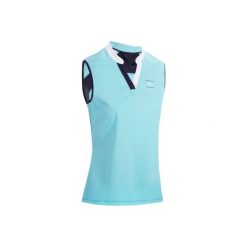 Koszulka b/rękawów Mesh turkus. Niebieskie koszulki sportowe damskie FOUGANZA, z meshu. Za 59.99 zł.