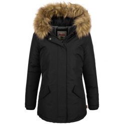 Damska kurtka zimowa Lonsdale Kimmeridge. Czarne kurtki damskie Lonsdale, na zimę, bez wzorów, z puchu, bez kaptura. W wyprzedaży za 401.50 zł.