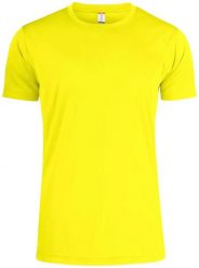 Clique Basic Active-T Męski T-shirt 100% poliester, spun dyed – visibility. Żółte t-shirty męskie CLIQUE, m, bez wzorów, z dzianiny, bez kołnierzyka. Za 85.72 zł.