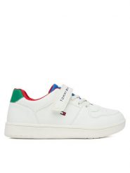 Tommy Hilfiger Sneakersy T1X9-34344-1355 S Biały. Białe buty sportowe chłopięce Tommy Hilfiger, bez wzorów, ze skóry, bez zapięcia. Za 349.99 zł.