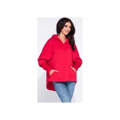 Czerwona sportowa bluza damska z kapturem. Czerwone bluzy damskie Bien fashion, z bawełny. Za 169.00 zł.