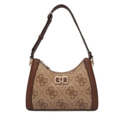 Torebka Guess. Brązowe torebki do ręki damskie Guess, z aplikacjami, klasyczne, bez dodatków. Za 589.99 zł.