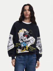 Desigual Bluza Minnie 25SWSK25 Czarny Regular Fit. Czarne bluzy damskie Desigual, s, bez wzorów, z bawełny, bez kaptura. Za 319.99 zł.