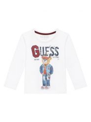 Guess Bluzka N5YI23 K8HM4 Biały Regular Fit. Białe t-shirty dla chłopców Guess, z aplikacjami, z bawełny, bez ramiączek. Za 79.99 zł.